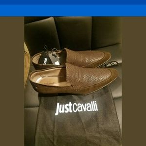 Just Cavalli shoes, Suede/snake skin, Brown, US 7